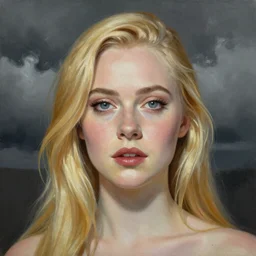 professional painting of Elle Fanning in Metal Gear Solid in the style of Henri-Edmond Cross, head and shoulders portrait, symmetrical facial features, smooth, sharp focus, illustration, intricate, stormy weather, extremely detailed masterpiece,
