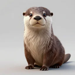 cute otter, naranbaatar ganbold, concept art, digital, highly detailed, eddotorial illustratio