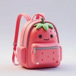a futuristic backpack in strawberry fruit shape, digital art, artgem, octane render, lowpoly render, artstation, hasselblad photo, 4 k resolution, fashion design, product photo