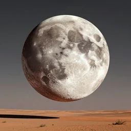 A huge moon  floating on the Mars