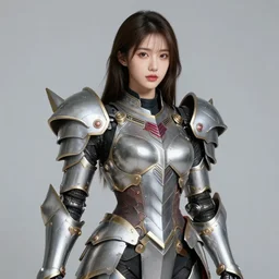 studio portrait of lawful good colorful female holy mech paladin as absurdly beautiful, elegant, young sensual gravure idol, ultrafine hyperrealistic detailed face illustration by kim jung gi, irakli nadar, intricate linework, sharp focus, bright colors, matte, octopath traveler, unreal engine highly rendered, global illumination, radiant light, intricate environment