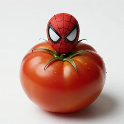 an tomatoes with spiderman head