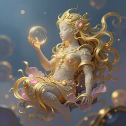 the birth of life, sharp focus, intricate, elegant, digital painting, artstation, matte, highly detailed, concept art, illustration, volumetric lighting, gold and blue and pink color scheme, bokeh light, art by greg olsen and liz lemon swindle