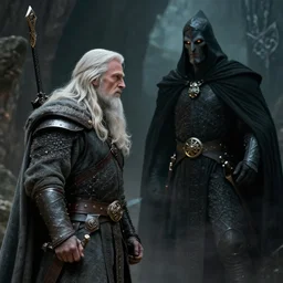 gandalf the white facing the witch - king of angmar by marc simonetti