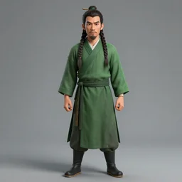 ultra detailed full body portrait of an earthbender king, long braids, stubbles, green clothes, in the style of the last airbender, character design, cinematic lightning, bright colors, intricate, masterpiece, photorealistic, hiperrealistic, sharp focus, high contrast, artstation hq, deviantart trending, 8 k uhd, unreal engine 5, unity engine, post production w 7 6