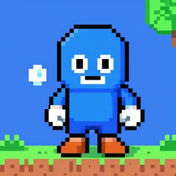 vivid clean pixel rpg game style character by invader, scaled up 8 bit, pixel art, nintendo game, screenshot of pixel game, retro game 1 9 8 0 style
