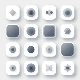 variation of ui elements, ui kit, different shape, chromatic, fine details, design document, the guideline