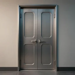 a 1 9 8 0's sci - fi double door by ron cobb highly detailed, sharp focus, cinematic lighting, octane render, simple, very coherent. cinematic, hyper realism, high detail, octane render, 8 k
