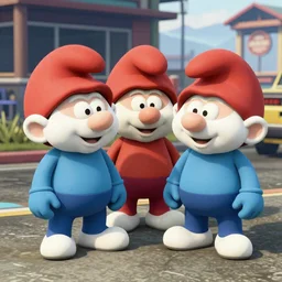 smurfs in GTA 5 4k
