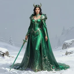emerald viking warrior, regal, elegant, winter, snow, beautiful, stunning, hd, illustration, epic, d & d, fantasy, intricate, elegant, highly detailed, wide angle, digital painting, artstation, concept art, smooth, sharp focus, illustration, wallpaper, art by artgerm and greg rutkowski and alphonse mucha and jin xiaodi