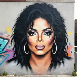 grafitti portrait of janet jackson