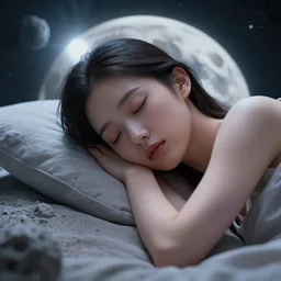 sci - fi, close - up, 3 d, moon, moon rays, night, sleepy fashion model face, cinematic, clouds, sun rays, vogue cover style, poster art, blue mood, realistic painting, intricate oil painting, high detail illustration, figurative art, multiple exposure, poster art, 3 d, by tooth wu and wlop and beeple and greg rutkowski