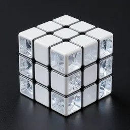 rubic's cube made of fire and ice, clearcore, clean
