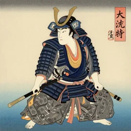 Ukiyoe of a samurai