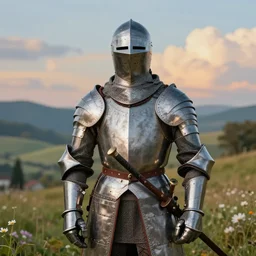 a portrait of a medieval knight in a scenic environment, by andreas rocha, colorful