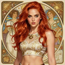 ultra realistic illustration, bella thorne as starfire wearing crop top anime, intricate, elegant, highly detailed, digital painting, artstation, concept art, smooth, sharp focus, illustration, art by artgerm and greg rutkowski and alphonse mucha and wlop