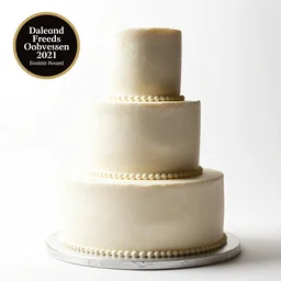 elegant wedding cake, commercial catalog photo, isolated on a pure white background, centered, entire object in frame, sharp focus, soft studio lighting