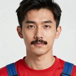 highly detailed portrait of a man with a mustache wearing a red shirt, blue overalls, and a red cap, artstation, art by hirohiko araki and jojo bizarre adventure, digital illustration, ornate details,