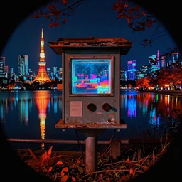 a beautiful ultradetailed rendering of unfinished building signal box by jan van goyen, universe lake infrared lightpaint magic realism nightvision retrowave tokyo fisheye reclaimed by nature thermal vision bladerunner 2 0 4 9 nature synthwave neon noir tron thermal imaging myst darkacademia hyperrealism, archdaily, wallpaper, highly detailed, trending on artstation.