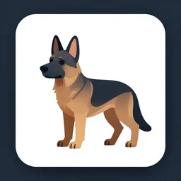 icon of a german shepherd, artstation.