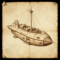 the tang dynasty spaceship designed by leonard de vinci, parchment