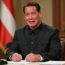 john cena sitting at a table in a mao suit crying about the fact that his social credit score has gone down for the 5 0 th time this week realistic hyperrealistic 4 k resolution 8 k resolution highly detailed very detailed extremely detailed hd quality detailed face very detailed face extremely detailed face trending on artstation