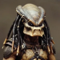 photograph of yautja ( predator ) by edwardian, male, 1 9 0 0 s, 1 9 1 0 s, grainy, slightly blurry, faded, realistic face