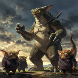 gremlins vs mothra art by Noriyoshi Ohrai