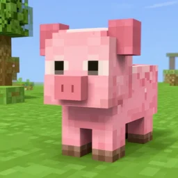 screenshot of a pig in minecraft