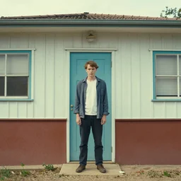 a photography of a fugitive in the style of wes anderson