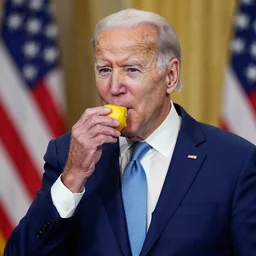 joe biden eating a lemon