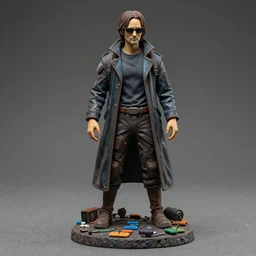 'an intricate detailed paper mâché statue of the Lord of TCP/IP and Subnetting, style of The Matrix, Blade Runner, Cyberpunk 2077'
