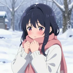 isekai cute anime girl sad blushing in a snow den, snow. digitally inked drawing, depth focus, monthly rankings pixiv, chromatic aberration, noise, soft lighting, srgb, 4 k, cinematic rembrant kuvshinov ross tran craig mullins leyendecker wlop guweiz