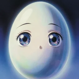 film - still from angels egg directed by japanese director mamoru oshii, vintage 8 0 s anime, ethereal, holy, omnious, grainy, astounding, highly detailed, high quality film restoration, delicate, soft, very detailed, well defined, color corrected, iridescent light, neon gradient, detailed sparkly eyes, big eyes