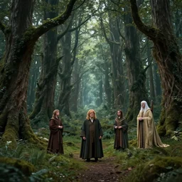 enchanted forest. j. r. r. tolkien's middle - earth and arthurian legendarium within the kingdom of avalon. fantastical. beautiful full deep color photography by ansel adams. supreme master of landscapes. iconic. 4 k. lighting by james gurney, victoria finlay, artists master series : color and light by 3 dtotal