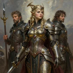 Mystical Valkyrie, Regal, Realistic, Refined, Detailed Digital Art, Oil Painting, William-Adolphe Bouguereau, Art Frahm, Esao Andrews, Michael Cheval, Steampunk, Highly Detailed, Volumetric lighting, Unreal Engine, octane render, vray, 4k, super wide angle
