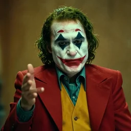 don rickles as the joker, in a feature film by paul thomas anderson, gritty, exagerrated film grain, realistic, cinematic lighting, full color, imax film, 4 k