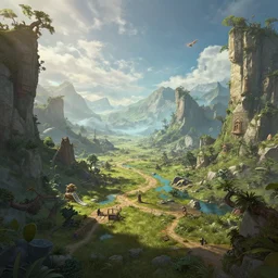 fantasy landscape, artstation, unreal engine, by weta digital, by weta fx, super - resolution, dnd, fantasy, digital art