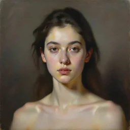 a painting of a woman portrait, minimalism