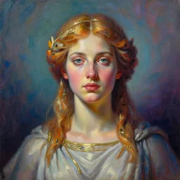 goddess of atlantis. portrait. colorful atmospheric lighting. highly detailed painting by greg rutkowski.