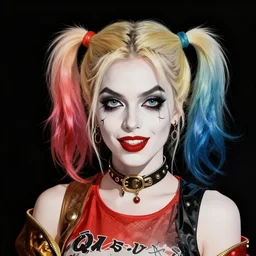 a potrait of lady gaga as harley quinn. by rembrandt 1 6 6 7, illustration, by konstantin razumov