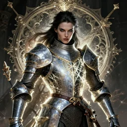 portrait of a cunning knight in the style of anna dittmann and in the style of wayne barlowe. glowing, ornate and intricate, stunning, dynamic lighting, intricate and detailed.