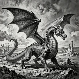 dragon by m. c. escher