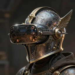 a patent drawing of an intricate detailed vr headset from the future in the shape of a medieval knight helmet, extremely detailed alien technology vr!!! headset, with arrows and side angels