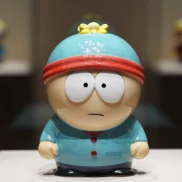 an exquisite china figurine of kenny!! from south park!!, high definition close - up image, museum item