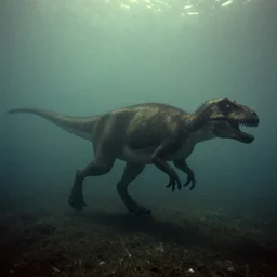 A photograph of a prehistoric animal found at the bottom of the ocean, bad light, grainy