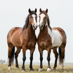 ultra realistic professional photograph of conjoined conjoined conjoined conjoined conjoined conjoined horses ; same body same body, two heads one body