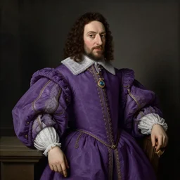 renaissance portrait of Prince wearing an extravagant purple outfit, masterpiece by Eugene de Blaas