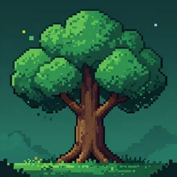 pixel art of a mystical tree