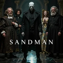morpheus neil gaiman ´ s sandman, by caspar david friedrich, by charlie bowater, by hieronymus bosch, by h. r. giger, cinematic, filmic, lumen reflections
